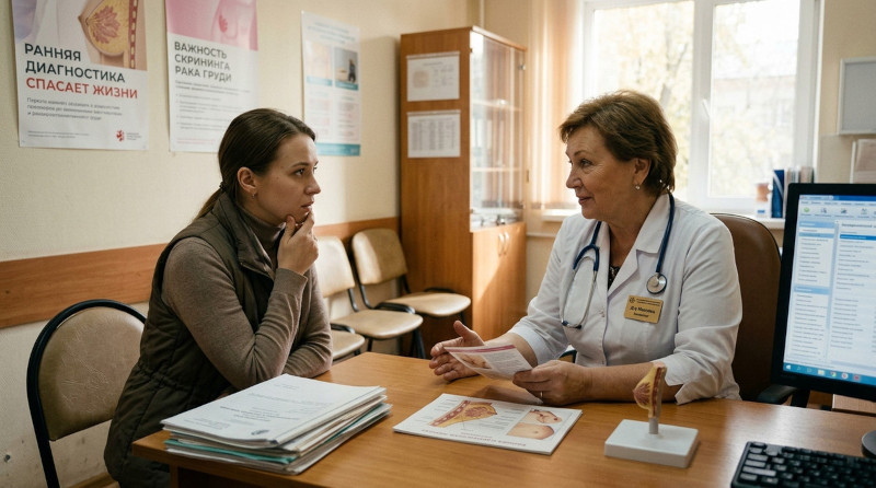 <img src="https://i.postimg.Врач-онколог консультирует пациентку в кабинете по вопросам здоровья груди